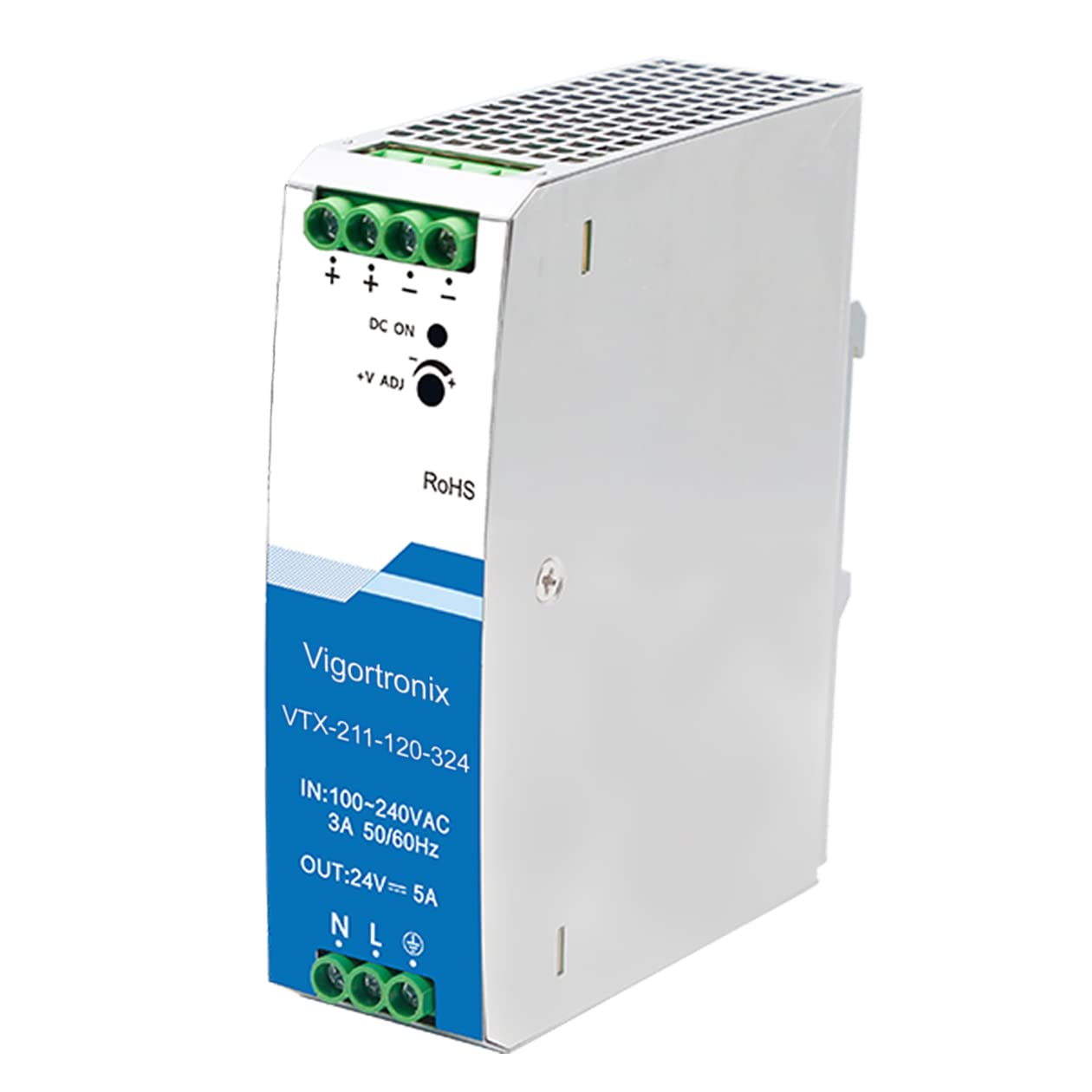VIGORTRONIX 120 W Din Rail AC/DC PSU 85-264 V Input, 12 V Output VTX-211-120-312