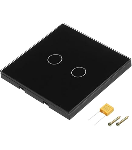 MECCANIXITY Touch Light Switch 2 Gang 1 Way Tempered Glass Panel
