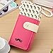 Enjoydeal New Women Long Purse Moustache Pattern PU Leather Handbag Bag Wallet Card Holder (Rose Red)