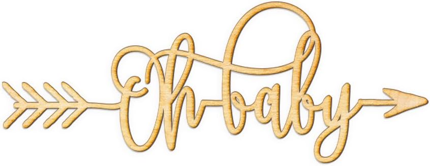 Woodums Oh Baby Arrow Wood Sign Home Décor Wall Art for Gallery Wall - Unfinished 18" x 6"