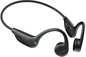 Hitarah Bone Conduction Headphones,Bluetooth V6.0 Open Ear Headphones with Mic,Bone Conduction Earbuds 12Hrs Playtime,IPX5 Waterproof Sport Headphone for Running