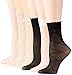 PEDS Women's Trouser Socks 6 Pairs, Pink/Ivory/Black, Shoe Size: 5-10