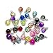 30pcs Handcrafted Crackle Glass Beads Drops w/Silver Wire & Bead Cap ~Jewelry Making~