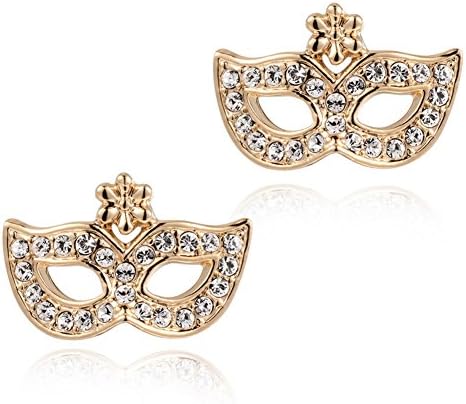 ClothingTalks Womens Cute Mask Stud Earrings With Austrian Crystal Stellux Anti Allergy