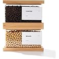 APT 1101 Bamboo Food Dispenser | Kitchen Organizers and Storage | Airtight Pantry Organizers and Storage Container | Cereal, Rice, Flour, Snack Storage (2, Short Rectangular)