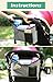 Jerrybox Stroller Organizer Bag, Multifunctional Organizer Fits All Strollers, 2 Insulated Cup Holders, Extra-Large Storage Space for iPhones, Diapers, Toys and iPads, Bonus, Specially Designed Strap