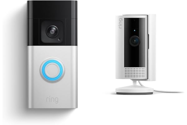 Ring Battery Doorbell Pro with Ring Indoor Cam, White