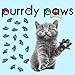 Purrdy Paws Soft Nail Caps for Cat Claws Blue Glitter Small