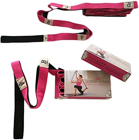 Stretching Strap With 10 Loops/Premium Quality Stretch Strap 98inch Long 0.94inch Wide Highly Effective For Athletes,Dancers Or For Physical Therapy,Grey (red)