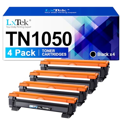 LxTek TN1050 Toner Compatible with Brother TN-1050 TN1050 for HL-1110 DCP-1510 DCP-1610W MFC-1910W HL-1112 HL-1210W HL-1212W DCP-1512 DCP-1612W MFC-1810 (Black, 4-Pack)