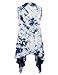 WSK1094 Womens Lightweight Sleeveless Tie Dye Open Front Drape Cardigan L White_Navy
