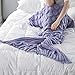 yashidali Wearable Mermaid Tail Blanket Crochet, All Seasons Warm Knitted Bed Blankets Sofa Living Room Quilt for Kids and Adults, Fish-Scales Pattern, 76.8