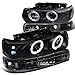 Chevy Silverado Suburban 1500, Black Halo Projector Headlights, Bumper Lamps