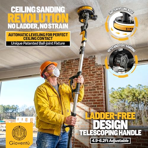 Electric Drywall sander with Vacuum, NSK Bearing& 26' Cord for Ceiling&Wall photo 10