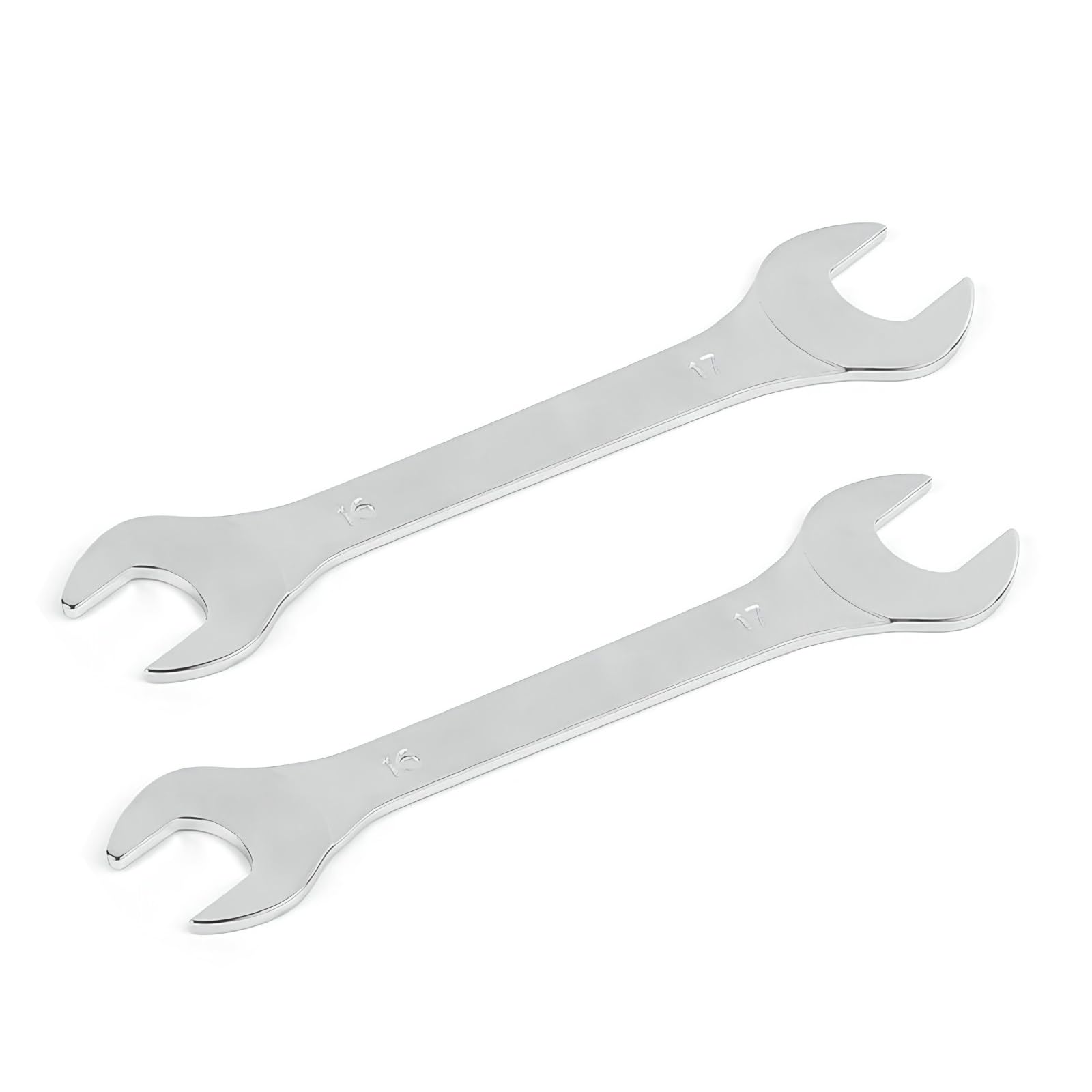 Aoktorkit 2 Pcs Double Open End Spanner,16mm x 17mm Chrome Vanadium Steel Wrench Super-Thin Open Ended Wrench Flat Spanner for Narrow Space,DIY,Pipeline,Repair Bicycle Repair and Home Maintance