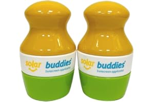 Duo Green Pack Of Solar Buddies Refillable Roll On Sponge Applicator For Kids, Adults, Families, Travel Size Holds 100ml Travel Friendly for Sunscreen, Suncream and Lotions
