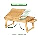 SONGMICS Laptop Stand for Bed Sofa with Adjustable Tilting Top, Breakfast Serving Tray with Folding Legs ,Multi Function Table, Floor Desk, 100% Bamboo Nature ULLD01Nthumb 2