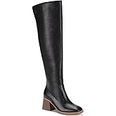 Sun + Stone Womens Faux Leather Tall Over-The-Knee Boots Black 8 Medium (B,M)
