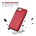 ONETOP for iPhone SE(2022) iPhone SE(2020) iPhone 7/8 Wallet Case with Card Holder, Premium PU Leather Kickstand Card Slots, Double Magnetic Clasp and Durable Shockproof Cover 4.7 Inch(Red)