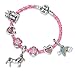 Pink Unicorn Birthday Charm Bracelet Jewelry Gifts for Girls (7.5)