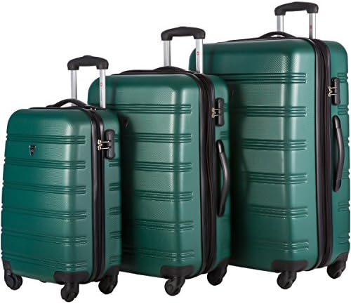 Travelhouse Luggage Set 3 Piece Expandable Lightweight Spinner Suitcase (Green)