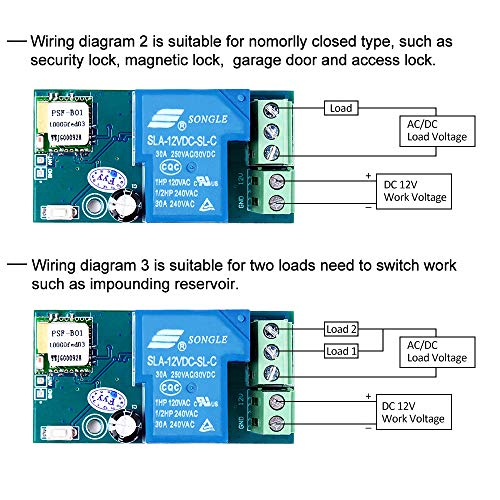PEMENOL 12V WiFi Relay Switch Module Wireless Inching & Self-Locking WiFi Smart Relay Switch for DIY Smart Home Turn on PC Garage Door Compatible with iOS Android 2G/3G/4G Network - Thumbnail 5