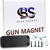 Gun Magnet, Gun Mount Holster, Magnetic Shotgun Holder , 43 lbs Rubber Coated Concealed Carry Firearm Wall Mount Accessory | Pistols, Handguns, Rifles, Shotguns, Revolver | Home, Desk, Truck Car