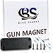Gun Magnet, Gun Mount Holster, Magnetic Shotgun Holder , 43 lbs Rubber Coated Concealed Carry Firearm Wall Mount Accessory | Pistols, Handguns, Rifles, Shotguns, Revolver | Home, Desk, Truck Car