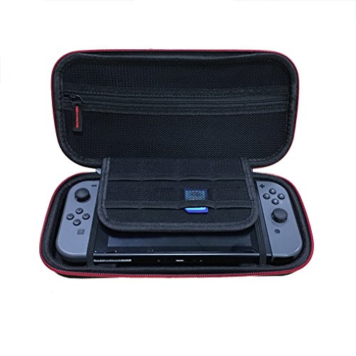Mavis's Diary Switch Carrying Case with Red zipper compatible with Nintendo Switch - 8 Game Cartridges Protective Hard Shell Travel Carrying Case Pouch for Nintendo Switch Console & Accessories, Black - Thumbnail 4
