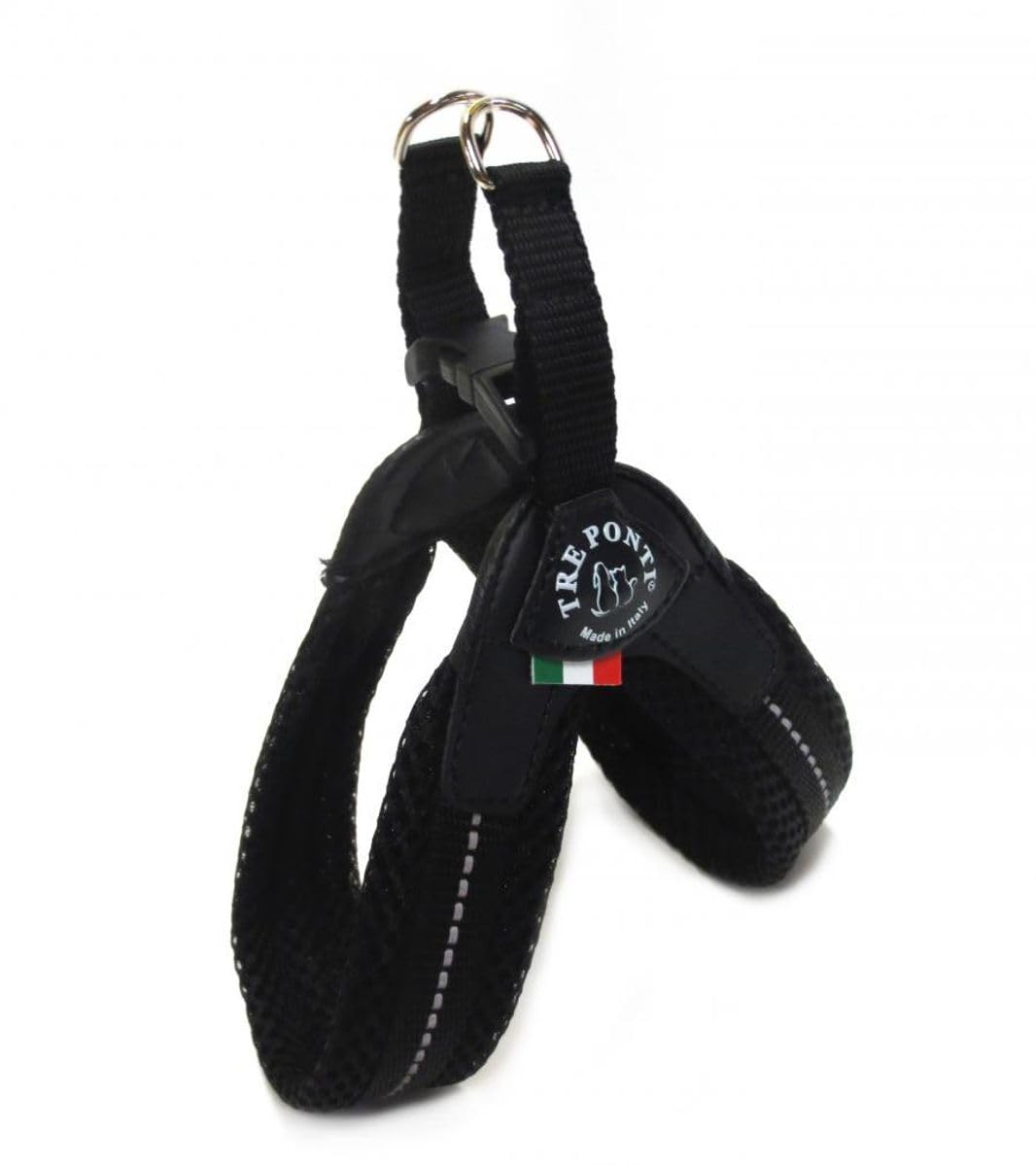Tre Ponti Fibbia Small Dog Mesh Harness, 3 cm, Black — image 1