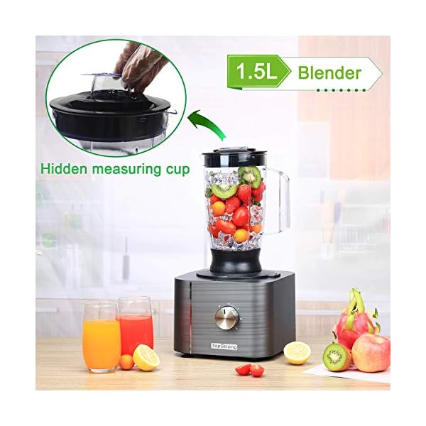 Food-Processor-Food-Mixer-and-Processor-Multifunctional-Kitchen-Food-Blender-Vegetable-Chopper-Grinder-with-Egg-Whisk-TopStrong-1100W-32L15L Food Processor, TopStrong 11-in-1 food processor and blender with Chopping Blending Kneading Grinding Whisking Juicing…