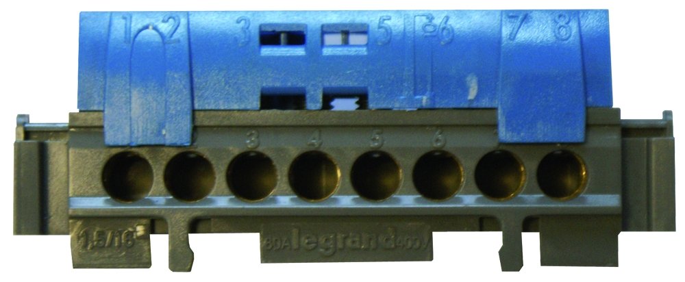 Legrand 004842 Terminal Strip 25 mm² 8 x 16 mm² Blue