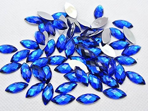 Sriheart 250 High Quality Resin Flat back Horse Eye Rhinestones 8mm*4mm (Blue)
