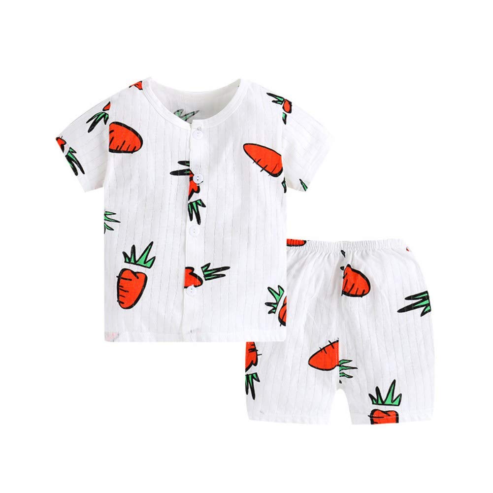 Ensembles De Pyjama Shorts Miyanuby Ensembles De Pyjama Bebe Garcon Fille Ete Coton Manches Courtes Impression De Bande Dessinee T Shirt Tops 2 Pieces Sleepwear Nighty Vetements De Nuit De Enfants Pour 0 3 Ans Bebe