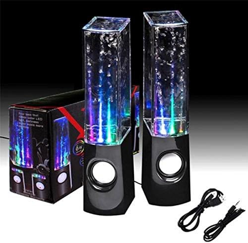 Focalwanna RC-S01 LED Light Dancing Water Speaker Creative Music Box USB for PC Laptop MP3 MP4 Cell Phone Black