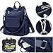 TOPSHINE Women Backpack Purse Water Resistant Nylon Ladies Rucksack with Earphone Hole Shoulder Bag (BLUE)