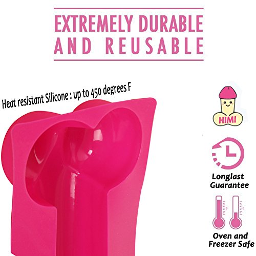 Himi 3D Large Silicone Penis Cake Mold - Set of 2 - Pecker Cake Pan -DIY Cock Mold Chocolate Soap Fondant Baking Mold Tray Kitchen Tool Baking Tool for Home Kitchen and Bachelorette Party (2 Pieces)