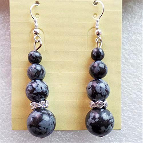 Teng Yu New Design Fashion Rhinestone &amp; Snowflake Obsidian Drop Earring
