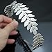 SALOCY Headbands Leaf Branch Bridal Hair Crown Head (Silver)