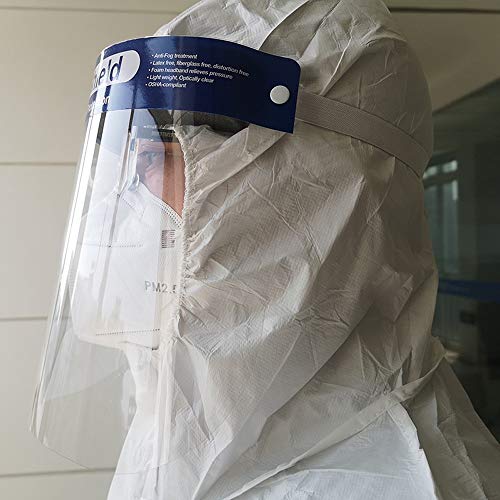 All-Purpos-Safety-Face-Shield-Transparent-Full-Face-Mask-Mask-with-Anti-Saliva-Protective-HatReusable-Breathable-Visor-Windproof-Dustproof-Hat-Shield-with-Protective-Film-Elastic-Band10pcs