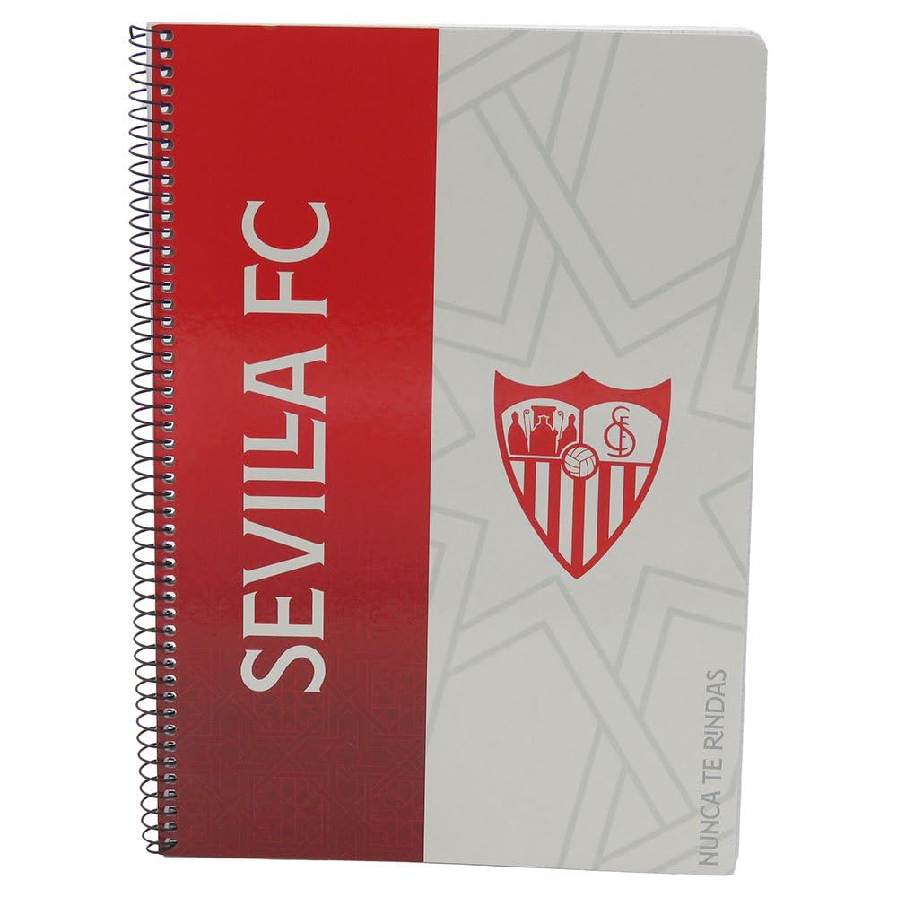 Seville - Notebook, Spiral, Notebook, Pad, Square, School Supplies, Stationery, Red, Official Product (CyP Brands), white, Estandar, Sevilla Notebook Folio 80 Sheets