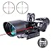 Pinty 2.5-10x40 Red Green Illuminated Mil-dot Tactical Rifle Scope with Red Laser Combo - Green Lens Color