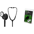 3M Littmann Classic III Monitoring Stethoscope, Black Edition Chestpiece, Black Tube, 27 inch, 5803 + 40007 Stethoscope Identification Tag, Black