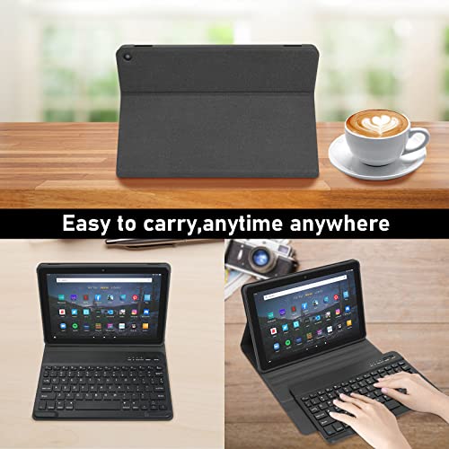 Keyboard Case Fire HD 10 Tablet 2021 and Fire HD 10 Plus, Detachable Bluetooth Keyboard Case
