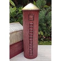 Adjore Miniature Dollhouse Fairy Garden ~ Mini Red Farm Grain Silo w Silver Roof ~ New ~ Best Outdoor Accessory