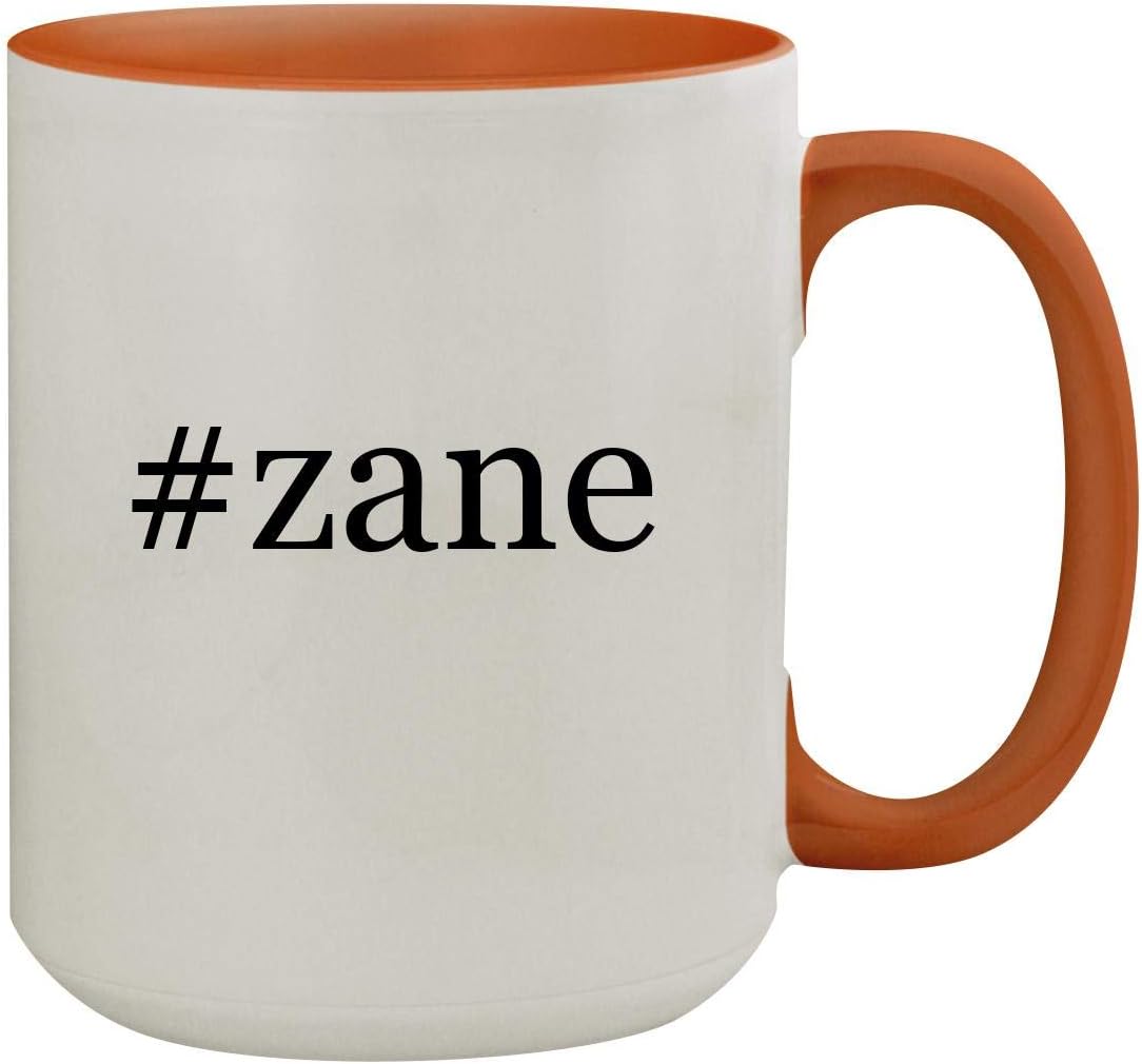 #zane - 15oz Hashtag Colored Inner & Handle Ceramic Coffee Mug, Orange