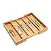 Bamboo Expandable Utensil Cutlery Tray Drawer Organizer Divider 3 Compartments with 2 Adjustable Dimensions;Beautiful Durable and Multifunctional Utensil Holder and Organizer