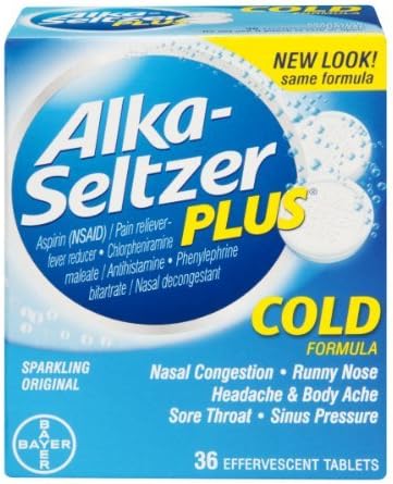 Alka-Seltzer Plus Cold Sparkling Original Effervescent Tablets - 36 Ct (Pack of 3)