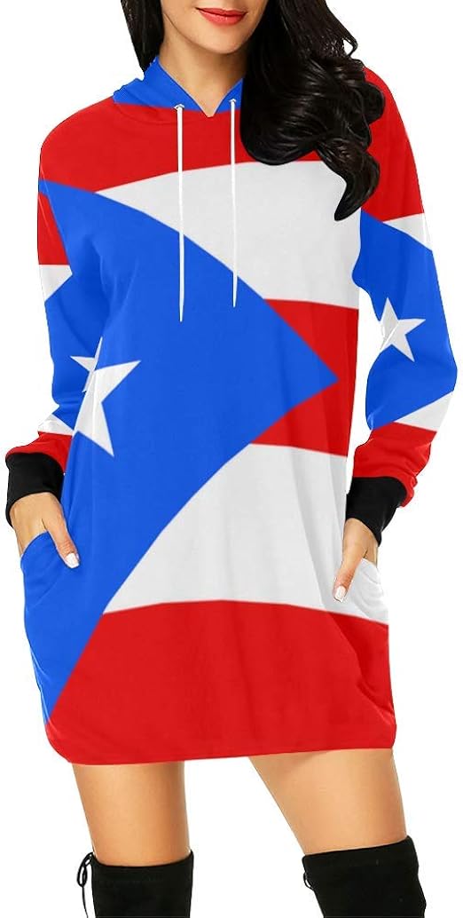 Puerto Rico Flag Women S Hoodie Mini Dress At Amazon Women S