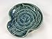 Spoon Rest, Ceramic Spoon Rest with Dahlia Carving in Teal